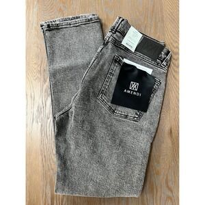 Amendi Lars Slim Tapered Jeans Broken Black Acid Wash Distressed 34x32